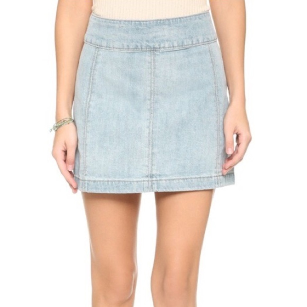 Zip to It Denim Mini Skirt from Free People